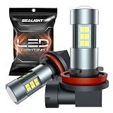 SEALIGHT H11 H8 H16 LED Fog Light Bulbs or DRL, Real 360° illumination Fog Bulbs, 6000K 400% Brightness Upgraded, H16 Front Fog Lamp,Non-polarity, Pack of 2, Plug&Play