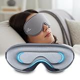 Cesperi 3D Sleep Mask for Women & Men, 100% Blackout Eye Mask for Sleeping, Zero Pressure Deep Sleep Blindfold with Adjustable Strap for Side Sleepers, Airplane Travel, Silver Grey
