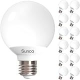 Sunco 12 Pack G25 LED Light Bulb, Globe, Vanity Bathroom Mirror, 6W=40W