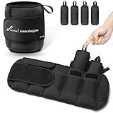 Sportneer 20lbs/Pair Adjustable Ankle Weights for Women and Men, Modularized Leg Weight for Yoga, Walking, Running, Aerobics, Gym, Physical Therapy (Black)