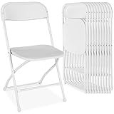 Best Choice Products Set of 10 Plastic Folding Chairs, Portable Stacking Indoor Outdoor Seating for Home, Yard, Garden, Parties, Events w/Non-Slip Feet, 350lb Weight Capacity - White