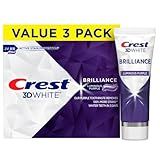 Crest 3D White Brilliance Luminous Purple Teeth Whitening Toothpaste, 4.6 oz Pack of 3, Anticavity Fluoride Toothpaste, Fights 100% More Surface Stains, 24 Hour Active Stain Prevention