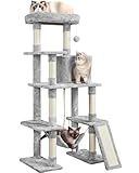 Yaheetech Cat Tree, Multi-Level Cat Tower for Indoor Kittens, 63in, Condo Furniture with Scratching Posts, Large Top Perch, Hammock, Tall Pet Climbing Stand for Kitty Play