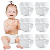 Max Shape 6 Pack Wearable Cotton Cloth Dipper Pants for Baby Girls and Boys,Adjustable Cotton Diaper 13 Layers for Baby 0-3month Wearable Style