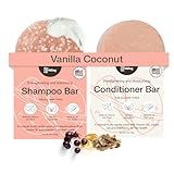 The Earthling Co. Shampoo & Conditioner Bar Set - Promote Hair Growth, Strengthen & Volumize All Hair Types - Paraben & Sulfate Free Formula with Natural Ingredients for Dry Hair (Vanilla Coconut)