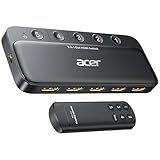 acer HDMI Switch 5 in 1 Out [4K@60Hz, HDMI 2.0, HDCP 2.3, HDR] Switcher with Remote, Supports DTS, Dolby, Work for PS5/Xbox/Switch/Roku/TV Stick/Projector