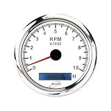 RACETECH 85mm 10000 RPM Electrical Tachometer - White Dial