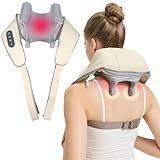 Jdfdexc 4D Wireless Deep Tissue Kneading Neck Massager with Heating Function, Shiatsu and Shoulder Massage Pillow,Back and Leg Pain Relief, Body Muscle Pain Relief, Perfect Gifts for Men Women.