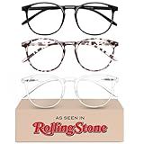 IBOANN Chic & Comfy Blue Light Glasses for Women - 3-Pack Round Frames, Screen-Ready Style with UV Protection Coating