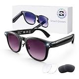 AI Smart Glasses with Camera, 8MP HD Bluetooth Camera Glasses, 1080P Video Recording Sunglasses for Women Men, Real Time Translation, Voice Assistant, Open-Ear Audio for Travel, Meetings & Vlogging