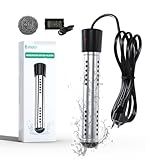 BSEED Immersion Water Heater Electric, 2000W Fast Heating Portable Water Heater with 304 Stainless Steel Guard & Digital LCD Thermometer, Heats 5 Gallons in Minutes for Camping, Bath & Small Pool
