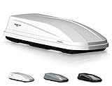 Perflex Exclusive Rooftop Cargo Box Carrier Large 17.7 Cubic Feet Car Top Mount Travel Luggage Storage, Dual Side Opening, 130 Lbs Weight Capacity, Extra Keys, Straps (White)