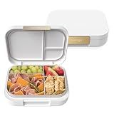 Bentgo Modern - Adult & Teen Bento Lunch Box; 3-4 Compartments, Leak-Resistant, 5.5 Cup Capacity/44 fl oz, Improved Locking Clips, Reusable, BPA-Free, Dishwasher/Microwave Safe Tray (White)