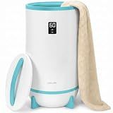 SereneLife Towel & Blanket Warmer, One Touch Portable Bath Towel Warmer with Fragrant Disc Holder, Timer (15, 30, 45, or 60 minutes) and LED Display, Auto Shut Off, Ideal for Bathroom & Spa Use, Blue