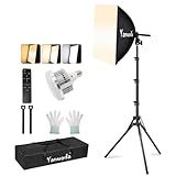 Yanuoda 16"x16" Softbox Lighting Kit with 95W LED Bulb (3000K-7500K Dimmable, CRI 97 & TLCI 97), Continuous Studio Light for Photography, Video Recording, Portrait Shoots, Live Stream, YouTube