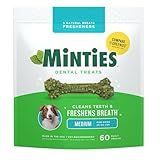 Minties Dental Chews for Dogs, 8 Count, Vet-Recommended Mint-Flavored Dental Dog Treats for Medium Dogs, Bones Clean Teeth, Fight Bad Breath, and Removes Plaque and Tartar