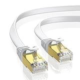 Ethernet Cable 3FT，Cat8 40Gbps High Speed Internet Cable,Flat Gigabit Rj45 STP Shielded Network LAN Cable for Router/Gaming/Modem