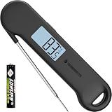 0.5 Sec Instant Read Grill Meat Thermometer Digital Food Cooking BBQ, Black