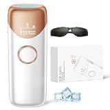 Ubroo Laser Hair Removal for Women, 97.6% Hair Reduction in 2 Session, 5℃ Ice Cooling IPL Hair Removal Device, Hair Removal at Home for Legs Bikini Armpits Facial (Gold)