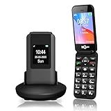 4G Flip Phone for Seniors,Unlocked Basic Flip Phone,Cell Phone for Seniors,2.8"+1.5" Screen,SOS Button,Speed Dial,Hans-Free,Large Fonts,Big Buttons,Bluetooth,Camera,FM Radio,1400mAh Battery (Black)