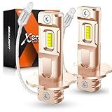 SEALIGHT H3 LED Fog Light Bulb, Upgrade 14000LM 600% Super Brighter 1:1 Mini Size Plug-n-Play, Super Heat Dissipation Performance, H3ll H3 Led Bulb Fog Lights for Car, Truck, SUV, Pack of 2