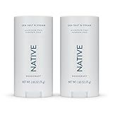 Native Deodorant Contains Naturally Derived Ingredients, 72 Hour Odor Control, Deodorant for Women and Men, Aluminum Free, Sea Salt & Cedar 2.3 oz (Pack of 2)