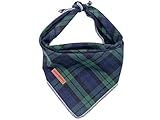 Unique Style Paws Dog Christmas Bandanas 1PC Washable Cotton Triangle Green Plaid Dog Scarfs for Small Medium Large Dogs and Cats