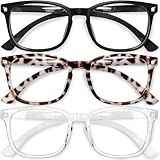 Gaoye Stylish Blue Light Glasses for Woman - Computer Glasses 99% Blue Light Blocking - Lightweight TR90 Frames - 3 pack