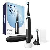 Oral-B iO Series 3 Limited Deep Clean Rechargeable Electric Toothbrush for Adults, Black, 3 Modes, Smart Pressure Sensor, Plaque Removal and Gum Care, 2 Replacement Brush Heads, Travel Case