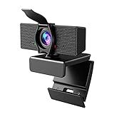 LITEPRO Webcam with Microphone & Privacy Cover, 1080P HD Web Computer Camera, USB Plug and Play Laptop PC Desktop Camera, Works with Zoom, Skype, Teams, Video Conferencing/Recording/Streaming