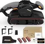 Jellas 7Amp Belt Sander 3 × 21-Inch with Dust Bag, Bench Sander with Variable-speed Control, 2 in 1 Vacuum Adapter, 10 Feet (3 Meters) Length Power Cord, Belt Sanders for Woodworking