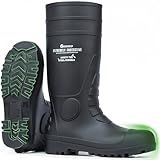GIEESHIELD PVC Rain Boots for Men And Women – Waterproof Slip-Resistant Rubber Work Boots, Seamless Durable Tall Knee Boots for Agriculture, Gardening, Fishing, Industrial & Outdoor Work, Size 9