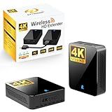 Wireless HDMI Transmitter and Receiver 4K BIN-910, 400FT/120M Long Range, 9 Adjustable Channels, 1TX to 3RX– Stream HD Video/Audio from Laptop, PC, Camera to TV, Projector, Monitor