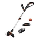 WORX Cordless String Trimmer & Lawn Edger, 12'' Electric Weed Wacker with 5.5 LBS, 20V Weed Eater with 90° Pivoting Head, Battery & Charger Included, WG163.8
