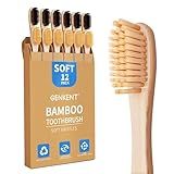 GENKENT Bamboo Toothbrushes 12 Pack Natural Toothbrushes BPA Free Soft Bristles Toothbrush Eco Friendly Charcoal Toothbrush for Travel