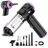 Wansimoo Handheld Car Vacuum Cleaner,25000PA Strong Cyclonic Suction Foldable Mini Vacuum Portable Cordless with Digital Display and One Touch Dust Removal for Car, Home, Office, Kitchen (Purple)