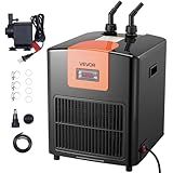 VEVOR Aquarium Chiller 110 Gallon, 1/3 HP Water Chiller for Hydroponics, Fast Cooling for Fish Tank,Axolotl,Coral Reef,Quiet Refrigeration Compressor, Titanium Evaporator,Complete Fittings