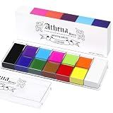 UCANBE Athena Basic Face Body Paint Oil Palette, 12 Color Large Black White Professional Face Painting Makeup Kit, Facepaint Pallet for Halloween SFX Party Art Stage Costume Cosplay Clown Goth Make Up