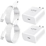 iPhone 17 16 15 Pro Max Charger Fast Charging, 45W USB C iPhone Charger Fast Charging Cable 10FT Long Type C Chargers Block Compatible with iPhone 17 Pro Max/17 Pro/17/16/16 Pro Max/15 Pro Max