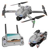 Cyaxzolp Drone with 8K Photo Resolution 4K Video Recording Camera Drones for Adults.Three-Axis mechanical Stabilization Gimbal，Electronic stability-enhancing anti-shake. 7.2-inch LCD High-definition Large Display Screen Remote Control Quadcopter,With 3 Plug-in and Unplugged smart lithium Batteres, 5G HD Brushless GPS Drone Auto Return, Laser obstacle avoidance，With Airdrop function. (GREY Grey version)