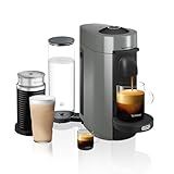 Nespresso Vertuo Plus Coffee and Espresso Maker by De'Longhi, Grey with Aeroccino Milk Frother