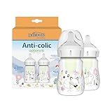 Dr. Brown’s Natural Flow Anti-Colic Options+ Wide-Neck Baby Bottle Designer Edition Bottles, Woodland Decos, 5 oz/150 mL, Level 1 Nipple, 2-Pack, 0m+