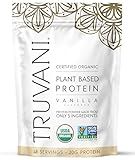 Truvani Organic Plant Based Protein Powder | Vanilla | 20g Pea Protein | 18 Servings | Vegan & Keto | Gluten & Dairy Free | Low Carb | No Added Sugar