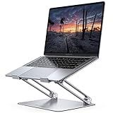 Lamicall Adjustable Laptop Stand, Portable Laptop Riser, Aluminum Laptop Stand for Desk Foldable, Ergonomic Computer Notebook Stand Holder for MacBook Air Pro, Dell XPS, HP (10-17.3'')- Silver
