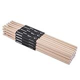Suwimut 12 Pairs 5A Drum Sticks, Classic Maple Wood Drumsticks for Adults Kids and Beginners, Oval Wood Tip Drum Sticks for Jazz Drums Electronic Drums Musical Instrument Percussion