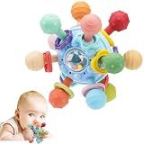 Baby Montessori Sensory Teething Toy 0-6 6-12 Months, Teether Ball & Rattle