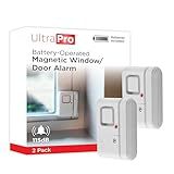 UltraPro Personal Security Window and Door Alarm, 2 Pack, DIY Protection, Burglar Alert, Wireless Chime/Alarm, Easy Installation, Home Security, Ideal for Home, Garage, Apartment, White, 45115