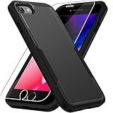 Warsia for iPhone SE Case 2022(3rd)/2020(2nd)/iPhone 7/8 Case, with Screen Protector,[Military Grade Drop Tested] Heavy-Duty Tough Rugged Shockproof Protective Phone Case, Black