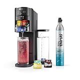 Ninja Thirsti Drink System, Soda Maker, Create Unique Sparkling & Still Drinks, Personalize Size & Flavor, Carbonated Water Machine, 60L CO2 Cylinder & Variety of Flavored Water Drops, Black WC1001