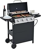 Endark 4-Burner Stainless Steel Grill | 34,000 BTU for grilling, frying, and pizza | Perfect for patio, backyard, or camping